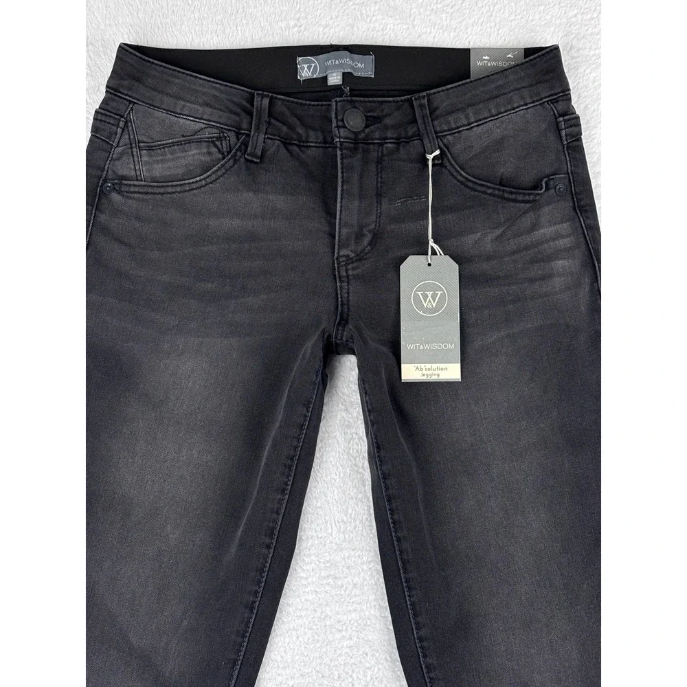 Wit & Wisdom Ab'solution Jeans Slimming Panels Black Wash Size 4 NWT - Picture 2 of 14